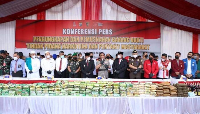 Poldasu Musnahkan Ratusan Kilo Sabu, Ganja dan Ribuan Pil Ekstasi