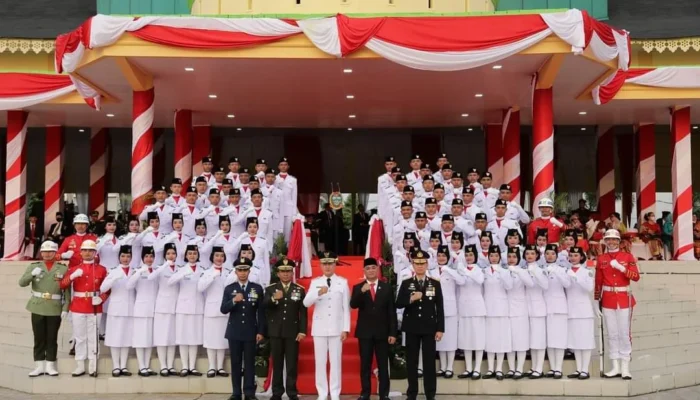 Wagub Sumut Pimpin Upacara Penurunan Bendera Merah Putih HUT RI ke-77 Tahun