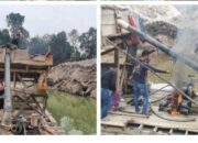 Polisi Tertibkan Empat Unit Rakit PETI Di Desa Kebun Lado Kecamatan Singingi Kabupaten Kuansing