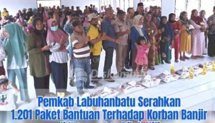 Pemkab Labuhanbatu Berbagi Tali Asih ke Warga Terdampak Banjir di Kecamatan Bilah Hilir