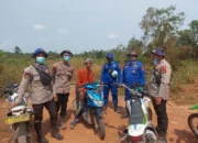 Personil BKO Polairud Polda Sumsel Bersama Personil Polsek Lalan Giat Sosialisasi dan Patroli Karhutlah di Desa Karang Agung