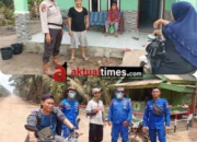 Cegah Karhutbunlah, Personil BKO Polairud Polda Sumsel Bersama Personil Polsek Lalan Giat Sosialisasi ke Warga Desa Karang Agung