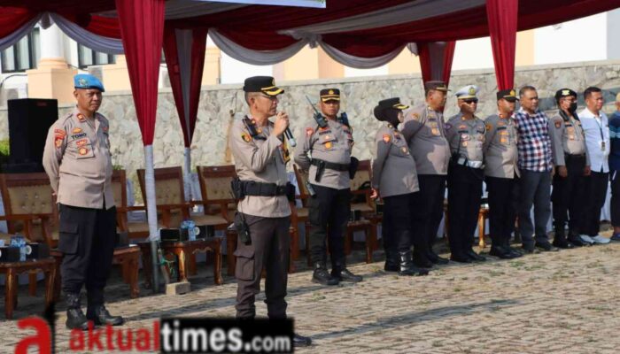 Kapolsek Rantau dan Jajaran Polres Ogan Ilir Dilibatkan Untuk Simulasi  Sispam Kota di Gedung DPRD Tanjung Senai