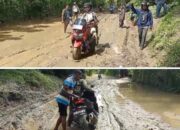 Jalan di Kecamatan Huamual Ditutupi Lumpur Tebal, Pengendara Sulit Melintas