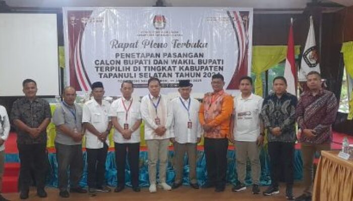 KPU  Menetapkan Gus Irawan Pasaribu dan Jafar Syahbuddin Ritonga Pemenang Pilkada Tapsel 2024