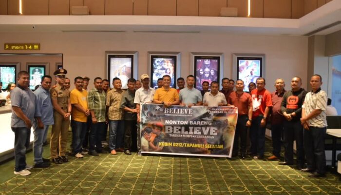 Dandim 0212/Tapsel Ajak Prajurit Dan Keluarga Nobar Film Believe Di Studio Cinema XXI Labuhan Batu
