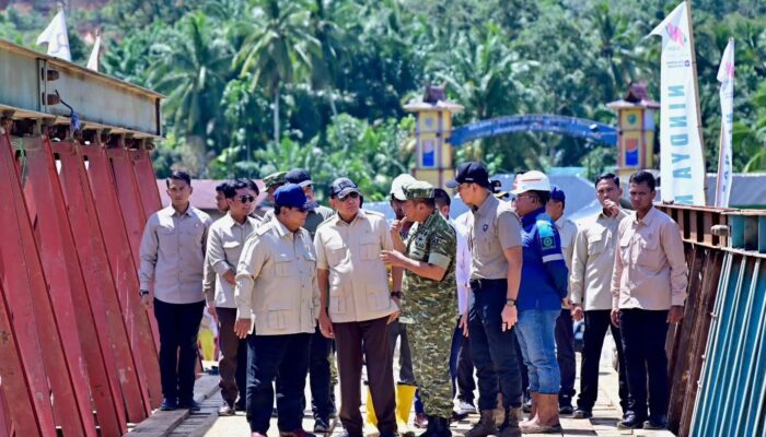 Presiden Prabowo Tinjau Jembatan Bailey Sungai Garoga, Pastikan Akses Warga Tapsel Segera Pulih