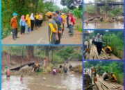 Polsek Rantau Alai Ogan Ilir Gelar aksi Sosial, Gotong Royong Bersama Warga Perbaiki Jembatan Putus di Desa Muara Kumbang