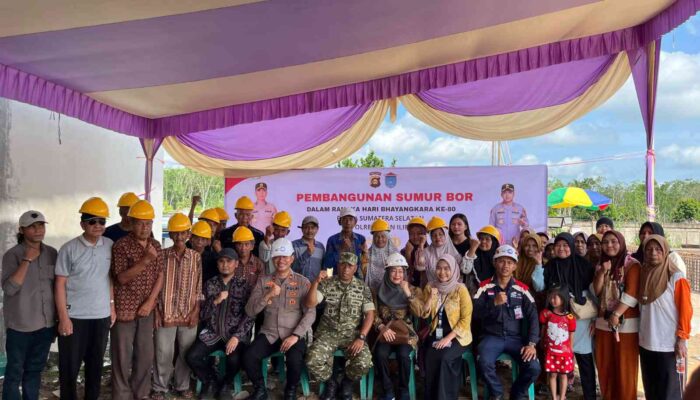 Sambut Hari Bhayangkara ke-80,  Polres Ogan Ilir Melalui Polsek Rantau Alai Bangun Sumur Bor di Sekolah Rakyat