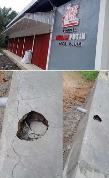 Diduga Kurangnya  Pengawasan Kualitas Bangunan Gedung KMP Desa Sukapulih Sudah Rusak