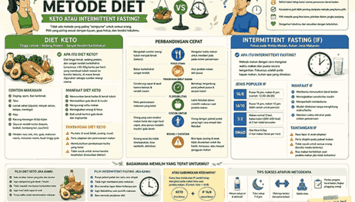 Panduan Memilih Metode Diet, Keto atau Intermittent Fasting