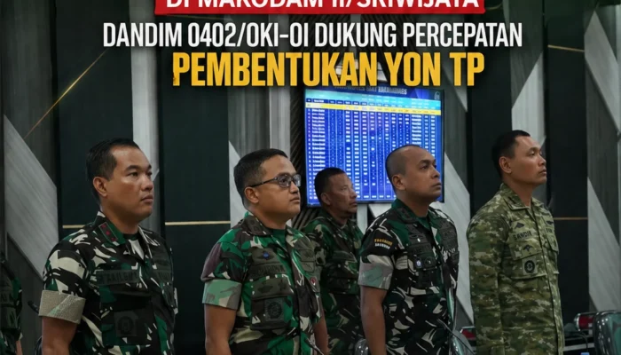 Hadiri Rapat Paparan Penyiapan Lahan di Makodam II/Sriwijaya, Dandim 0402/OKI-OI Dukung Percepatan Pembentukan Yon TP