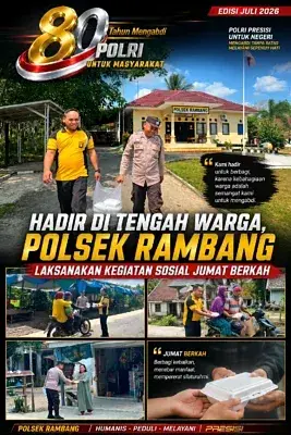 Hadir di Tengah Warga, Polsek Rambang Laksanakan Kegiatan Sosial Jumat Berkah