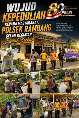 Wujud Kepedulian Kepada Masyarakat, Polsek Rambang Gelar Kegiatan Jumat Berkah