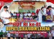 Sirajudin Lasena Buka Pekan Olahraga dan Seni Antar Desa Sangkub, Semarakkan HUT RI ke-81