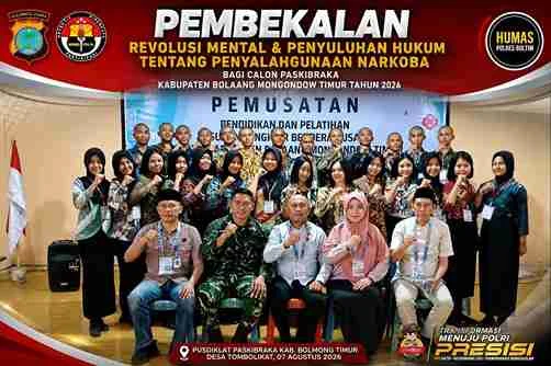 Paskibraka Boltim 2026 Dibekali Revolusi Mental dan Antinarkoba