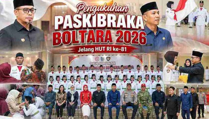 Bupati Sirajudin Lasena Kukuhkan Paskibraka Boltara 2026 Jelang HUT RI ke-81
