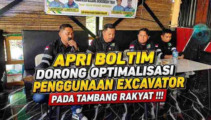 APRI Boltim Dorong Dua Excavator Maksimal 20 Ton untuk Tambang Rakyat