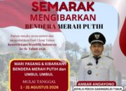Sambut HUT RI Ke-81, Kepala Pekon Gadingrejo Timur Serukan Warga Kibarkan Bendera Merah Putih dan Umbul-Umbul