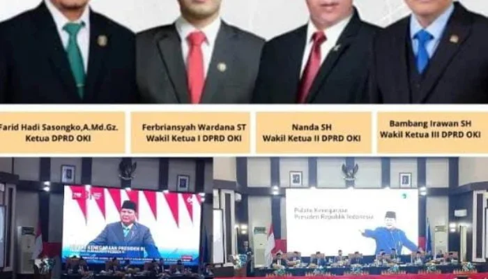 Ketua DPRD OKI Farid Hadi Sasongko A.Md.Gz Pimpin Rapat Paripurna Mendengarkan Pidato Kenegaraan, dan Pembahasan Rancangan KUA dan PPAS Tahun Anggaran 2027
