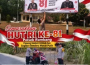 Semarakkan HUT RI ke-81, Polsek Rambang Pasang Umbul-Umbul dan Bagikan Bendera Merah Putih