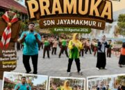 Semarak Sehat  SDN Jayamakmur II Gelar Kegiatan Senam Pramuka
