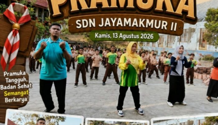 Semarak Sehat  SDN Jayamakmur II Gelar Kegiatan Senam Pramuka