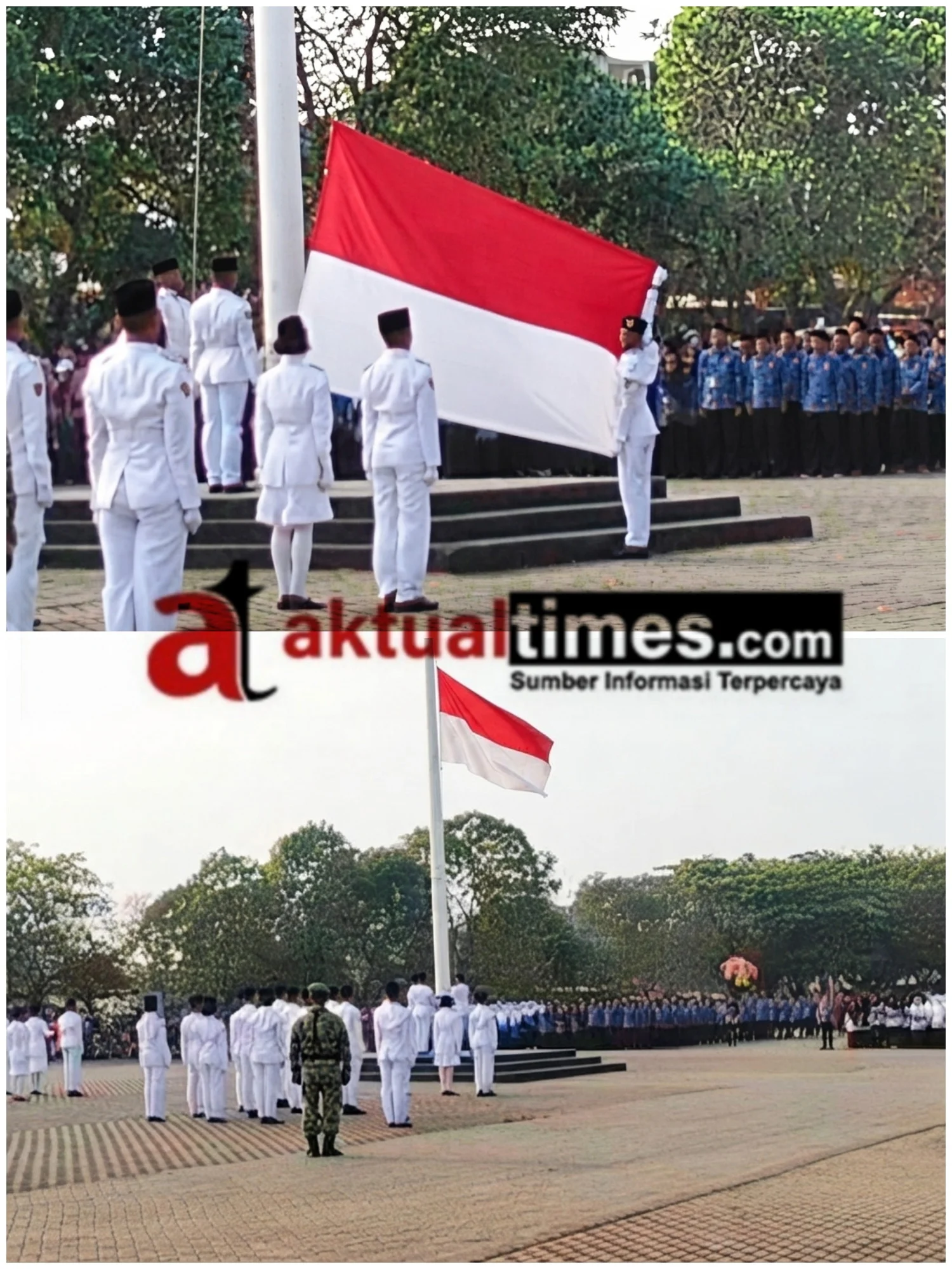 HUT RI ke-81 Pengibaran Sang Saka Merah Putih Di Lapangan Bojong Tugu