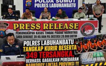 Polres Labuhanbatu Tangkap Kurir 30 Kg Sabu dan 20 Ribu Ekstasi Beserta 349 Tersangka