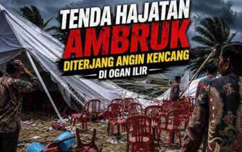 tenda hajatan ambruk Ogan Ilir
