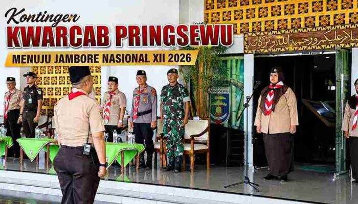 Umi Laila Pimpin Apel Pelepasan Kontingen Kwarcab Pringsewu Menuju Jambore Nasional XII 2026