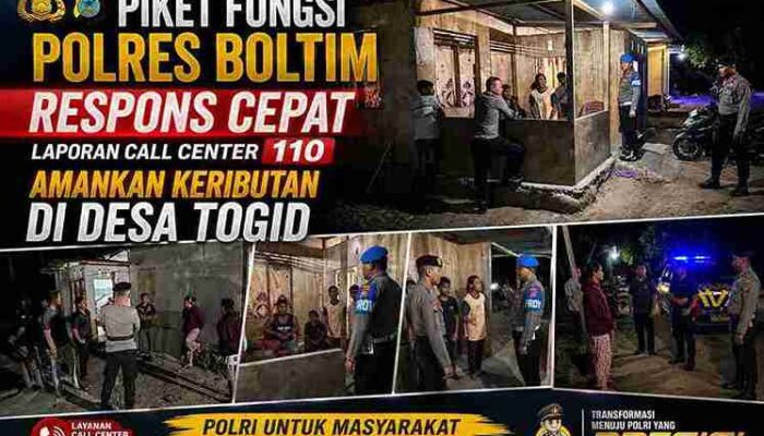 Polres Boltim Respons Cepat Laporan Call Center 110, Amankan Keributan di Desa Togid