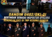 Dandim 0402/OKI-OI Bertindak Sebagai Inspektur Upacara Renungan Suci di TMP Kesuma Bangsa