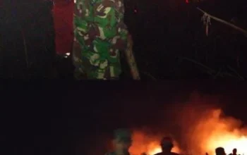 Babinsa Bersama Polri Dan Manggala Agni Berjibaku Padamkan Karhutla di Desa Padang Bulan