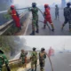 Babinsa Koramil Indralaya Bersama Tim Gabungan dan Personel Batalyon TP 949/DR Padamkan Karhutla di Sungai Rambutan