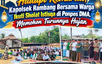 Hadapi Kemarau, Kapolsek Rambang Bersama Warga Ikuti Sholat Istisqa di Ponpes DMA, Memohon Turunnya Hujan
