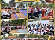 Kapolsek Rambang dan Masyarakat Sumber Rahayu Bersatu dalam Sholat Istisqa, Memohon Turunnya Hujan