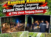 Kapolsek Rambang Pimpin Langsung Ground Check Hotspot Karhutla di TPU Desa Tanjung Dalam