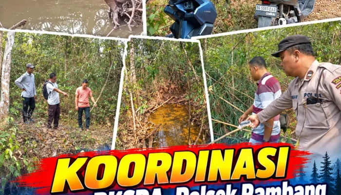 Koordinasi dengan BKSDA, Polsek Rambang Cek Lokasi Kemunculan Diduga Beruang Hitam di Sungai Rambang, Warga Diimbau Waspada