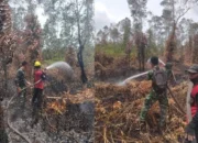 Koramil 402-11/Tulung Selapan Bersama Tim Gabungan Padamkan Karhutla di SP3 Sakti