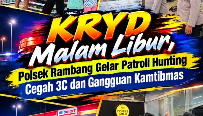KRYD Malam Libur, Polsek Rambang Gelar Patroli Hunting Cegah 3C dan Gangguan Kamtibmas