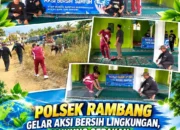 Polsek Rambang Gelar Aksi Bersih Lingkungan, Dukung Gerakan Indonesia ASRI dan Hari Bersih Sedunia