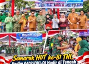 Semarak HUT ke-81 TNI, Kodim 0402/OKI-OI Hadir di Tengah Masyarakat Lewat Bazar di Pasar Kayuagung