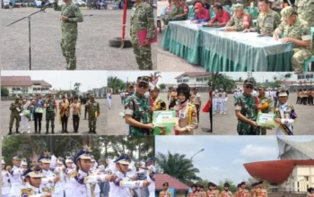 Semarak HUT TNI ke-81, Kodim 0402 OKI-OI Gelar Lomba PBB di GOR Biduk Kajang