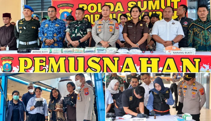 Wakapolres Labuhanbatu Pimpin Pemusnahan 34 Kg Sabu dan 20 Ribu Pil Ekstasi