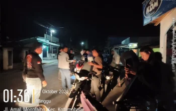 Patroli Dini Hari, URC Polres Kotamobagu Sisir Gogagoman hingga Poyowa Besar