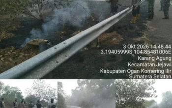 Babinsa Koramil 402-03/Sp Padang Gerak Cepat Padamkan  Karhutla Di Desa Batun Baru 
