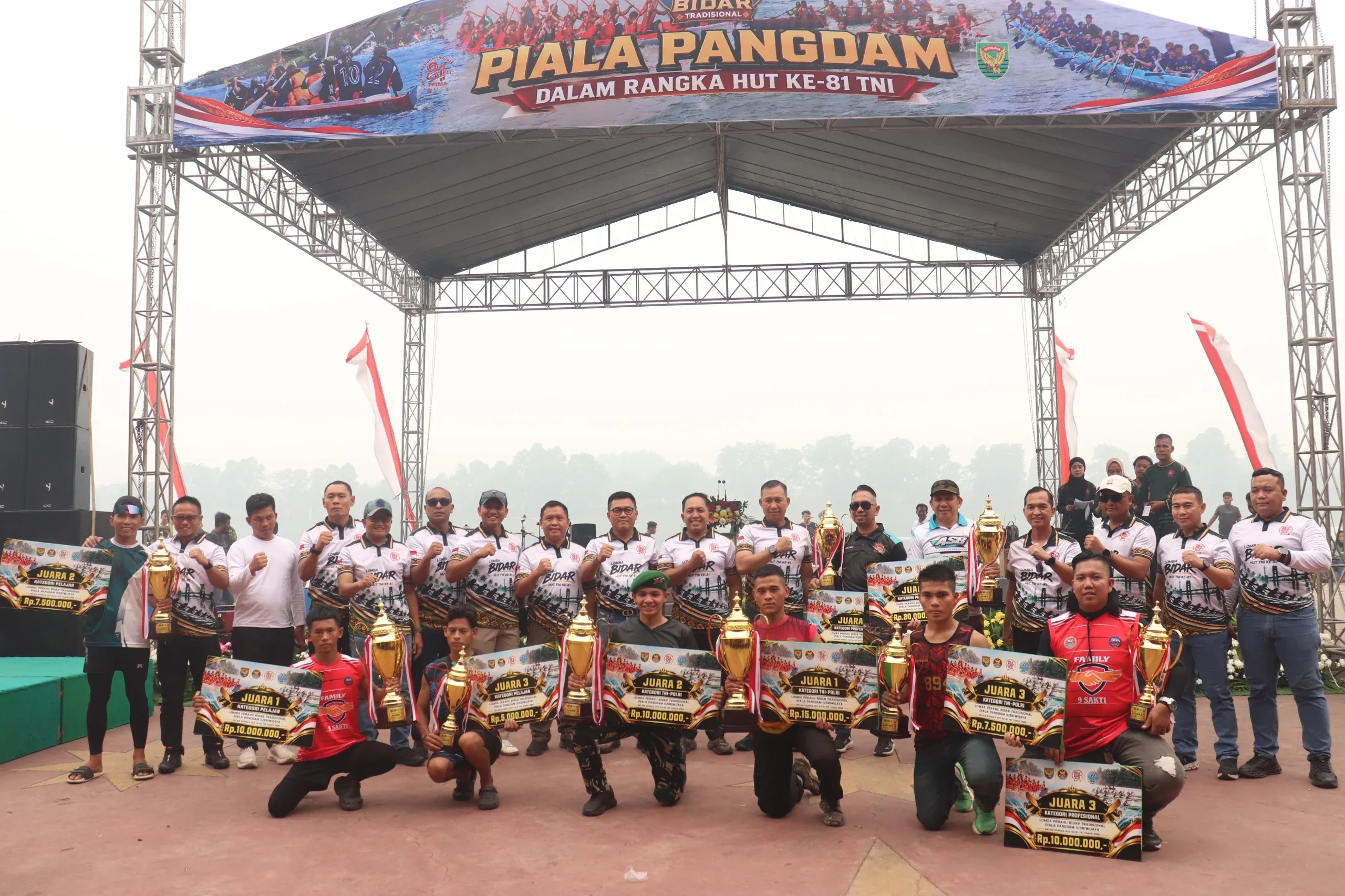 Kodim 0402/OKI-OI Borong Prestasi Di Lomba Bidar Piala Pangdam II/Sriwijaya, Raih Tiga Gelar Juara