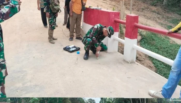 Dandim 0402/OKI-OI Pastikan Kualitas Pembangunan,  Jembatan Beton Garuda Di Mesuji Makmur