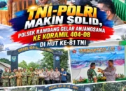 TNI-Polri Makin Solid, Polsek Rambang Gelar Anjangsana ke Koramil 404-08 di HUT ke-81 TNI